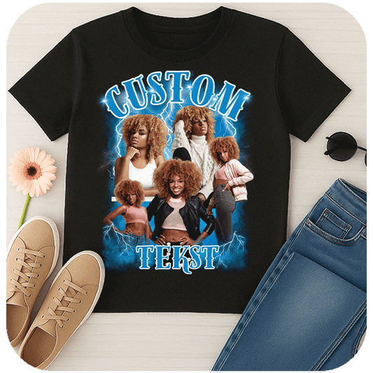 Koszulka Bootleg ze Zdjęciem i Napisem