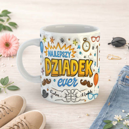 Kubek dla Dziadka 3D z Imionami