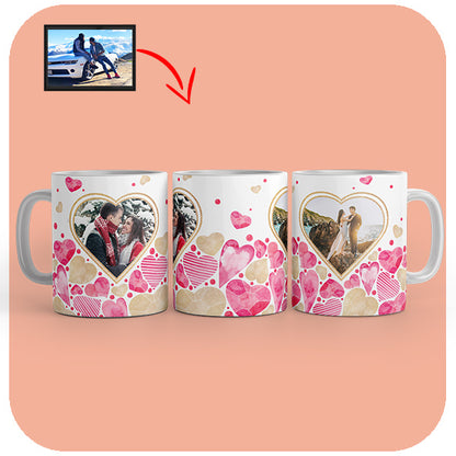 Kubek z Serduszkami i Twoimi Zdjęciami