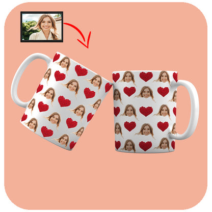 Kubek ze Zdjęciem Serca Romantyczny Personalizowany