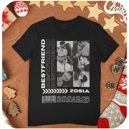 Koszulka Best Friend z własnym nadrukiem | Personalizowana koszulka dla przyjaciółki ze zdjęciem