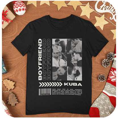 Koszulka z własnym zdjęciem | Personalizowana koszulka Boyfriend dla dziewczyny