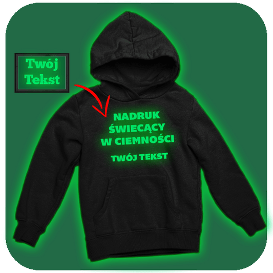 Bluza ze Świecącym Nadrukiem - Twój napis