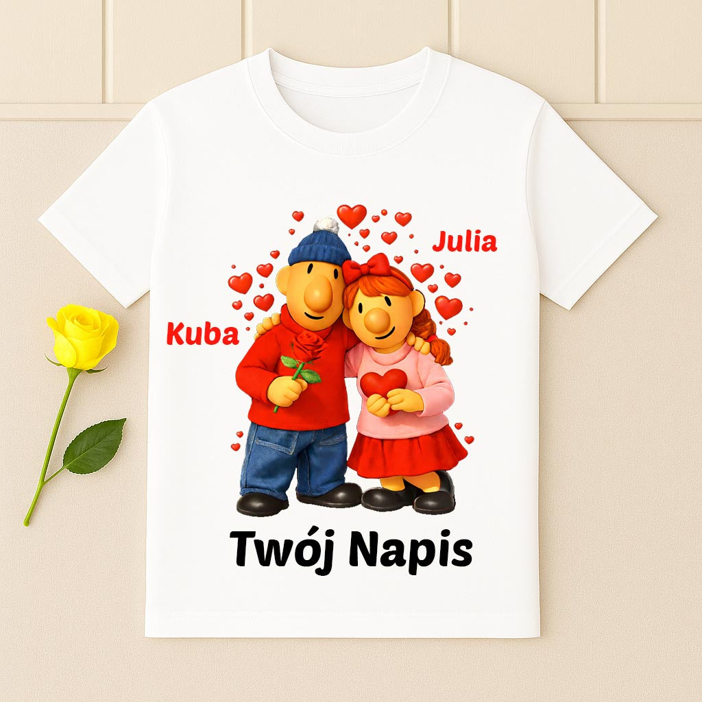Koszulka dla par personalizowana na Walentynki