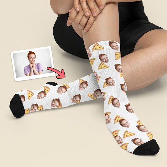 Śmieszne Skarpetki z Twarzą Pizza