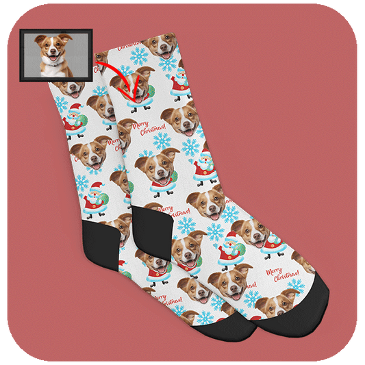 Śmieszne Świąteczne Skarpetki Personalizowane ze Zdjęciem