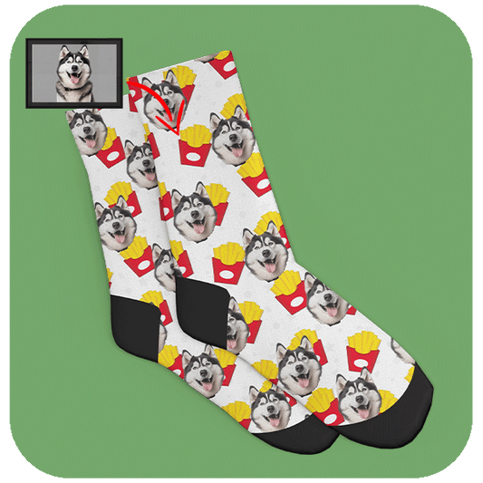 Śmieszne Skarpetki z Twarzą Frytki