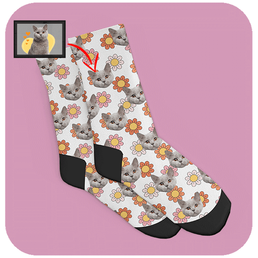 Kolorowe Skarpetki z Twarzą Kwiatki