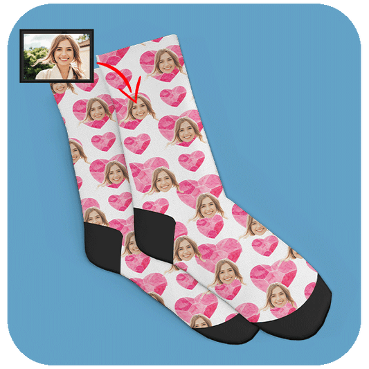 Personalizowane Skarpetki z Sercami ze Zdjęciem
