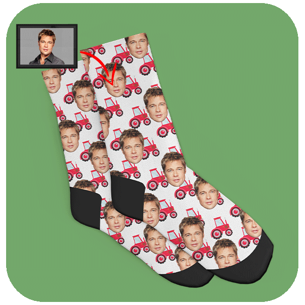 Śmieszne Skarpetki ze Zdjęciem Traktory