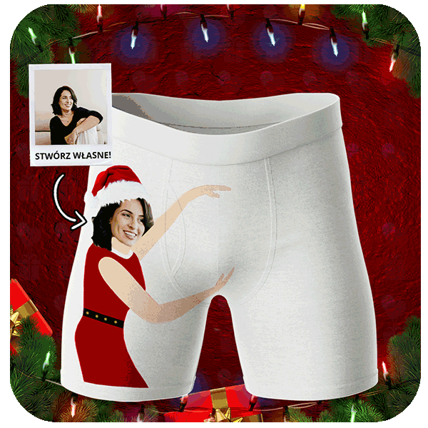 Bokserki z Twarzą Świąteczną Sukienka