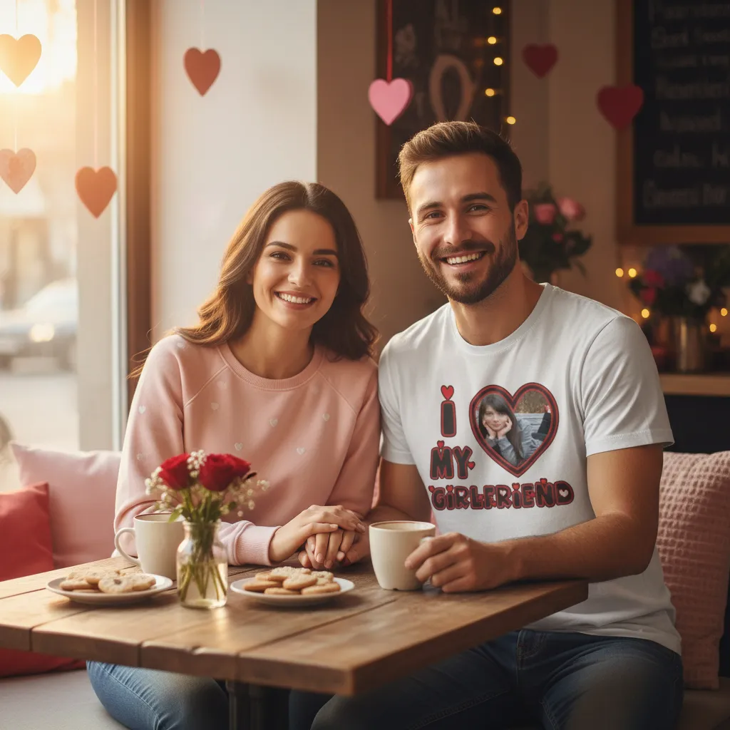 Personalizowana Koszulka I Love My Girlfriend ze zdjęciem - obrazek 2