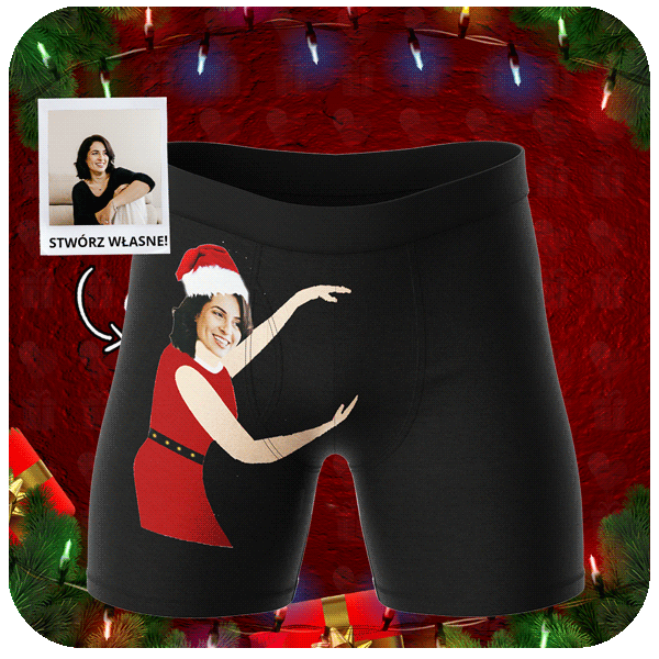 Bokserki z Twarzą Świąteczną Sukienka - obrazek 2
