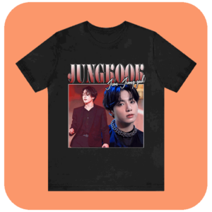 Koszulka Retro Jungkook – Magnetyczny Czar K-Popu