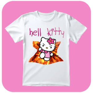 Koszulka ze Śmiesznym Nadrukiem Hell Kitty