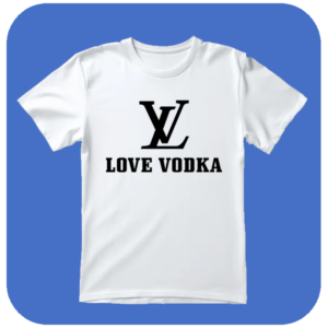 Koszulka ze Śmiesznym Napisem Love Vodka - LV