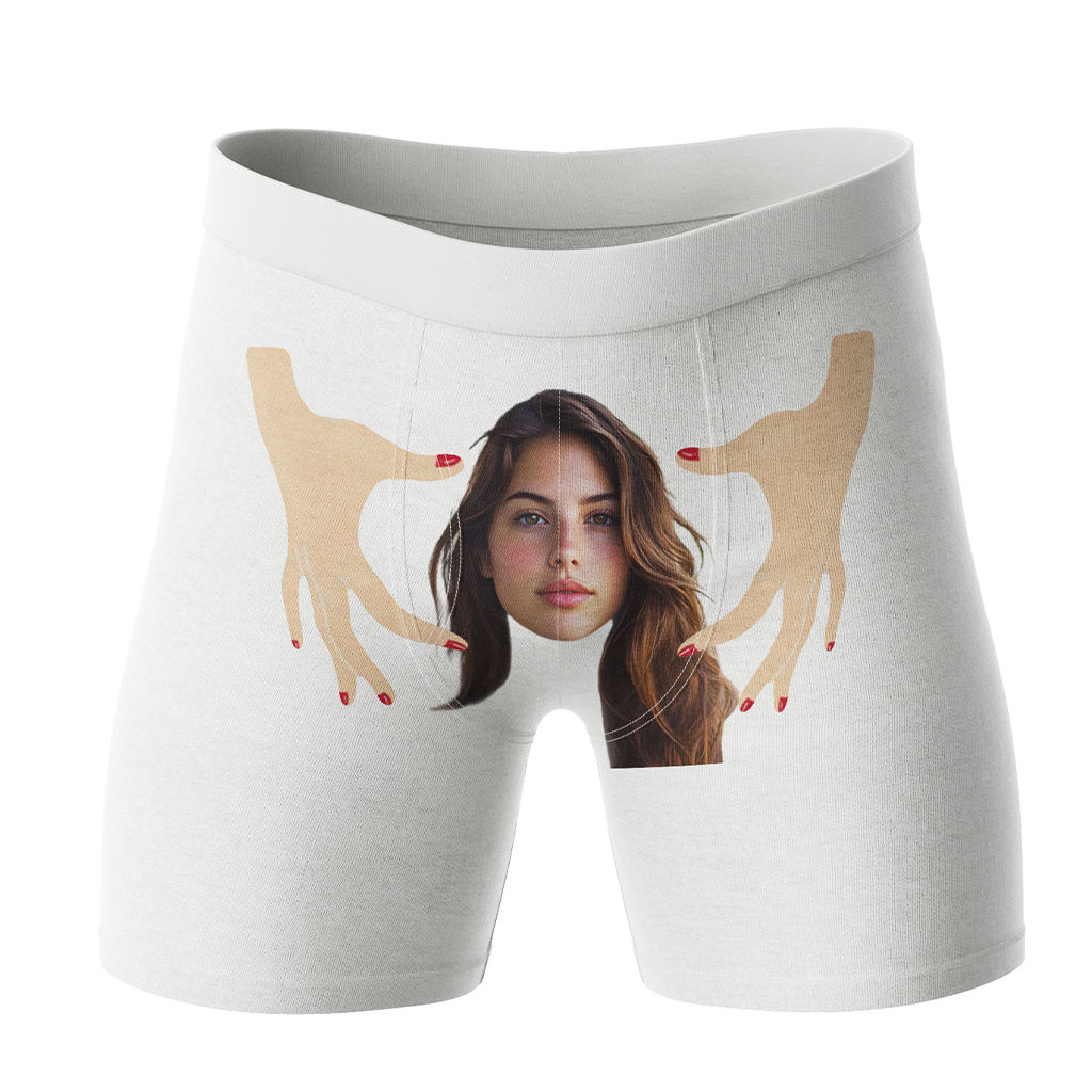 Bokserki z twarzą Dłonie | Personalizowane bokserki dla mężczyzny z nadrukiem