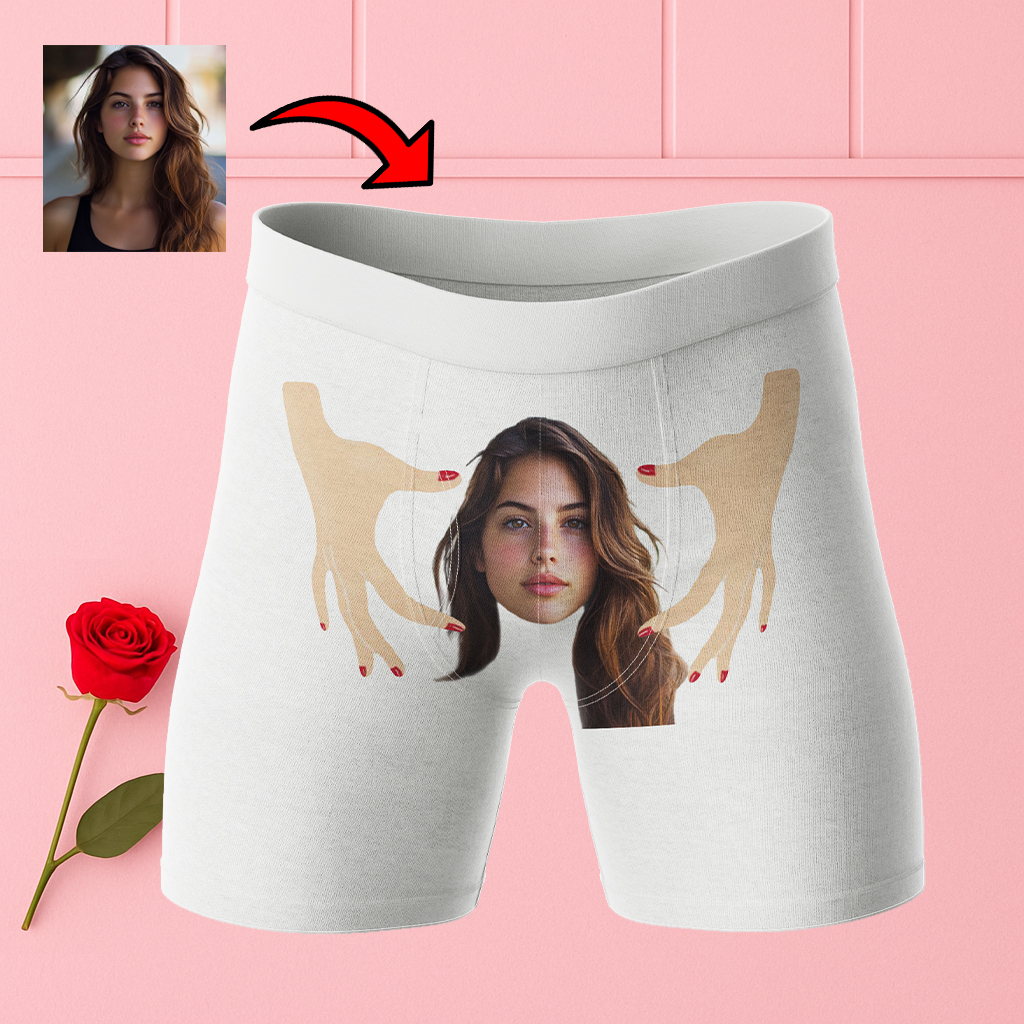 Bokserki z twarzą Dłonie | Personalizowane bokserki dla mężczyzny z nadrukiem