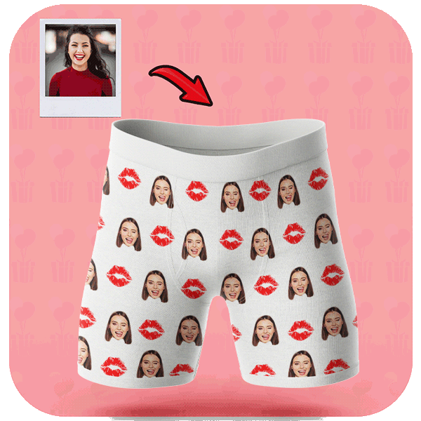 Zabawne Bokserki z Twarzą Całus