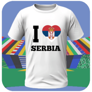 Koszulka na euro 2024 - Koszulka I Love Serbia
