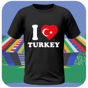 Koszulka na euro 2024 - Koszulka I Love Turkey