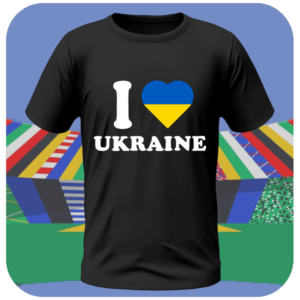 Koszulka na euro - Koszulka I Love Ukraine