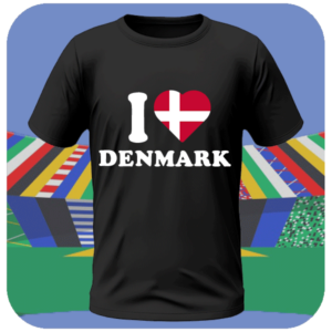 Koszulka na euro 2024 - Koszulka I Love Denmark