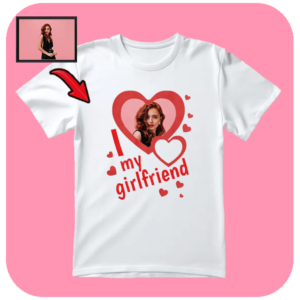 Personalizowana Koszulka I Love My Girlfriend w Kształcie Serca