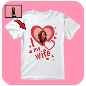 Koszulka I Love My Wife z Zdjęciem Twojej Żony