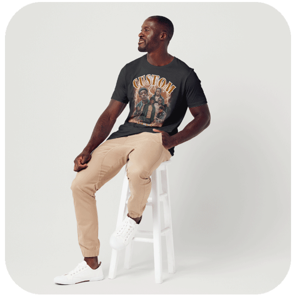 Koszulka Vintage Custom z Twoich zdjęć i napisów