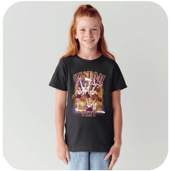 Koszulka Vintage Bootleg ze Zdjęciami i Tekstem - Cheerleading Edition