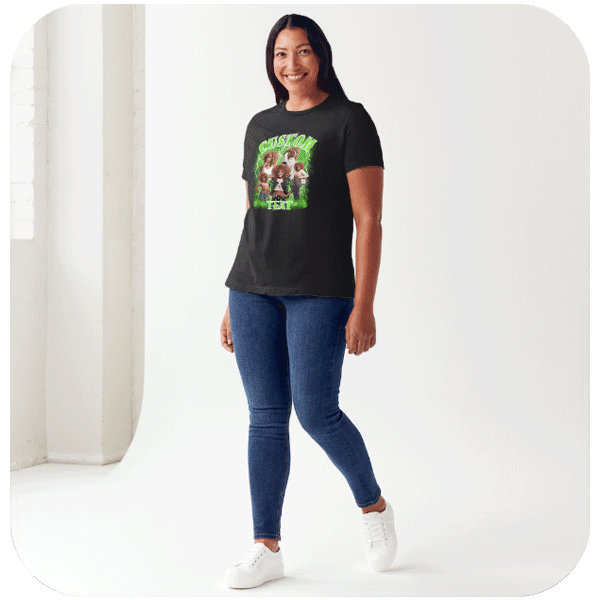 Vintage Bootleg Koszulka z Twoimi Zdjęciami i Własnym Napisem