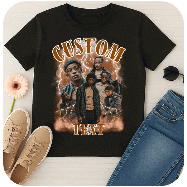 Koszulka Vintage Custom z Twoich zdjęć i napisów