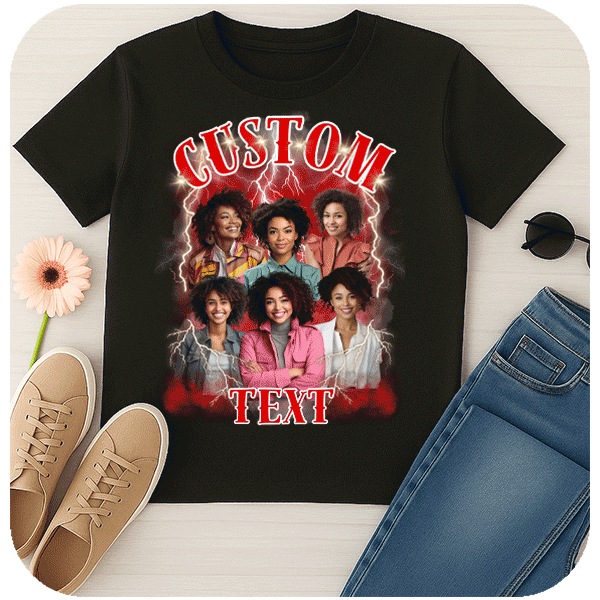 Koszulka Vinrtage z Twoimi Zdjęciami i napisami