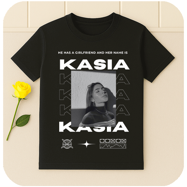 Koszulka dla chłopaka z napisem | Personalizowana koszulka ze zdjęciem dziewczyny