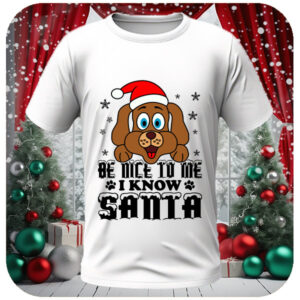 Koszulka świąteczna Be Nice to Me I Know Santa