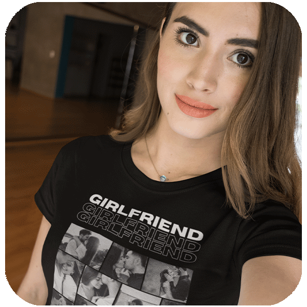 Koszulki dla par Girlfriend z nadrukiem ze zdjęć