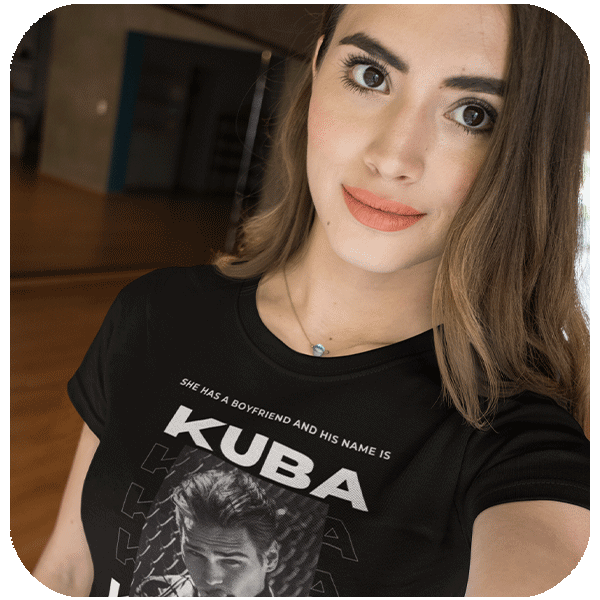 Koszulka dla dziewczyny z napisem | Personalizowana koszulka ze zdjęciem chłopaka