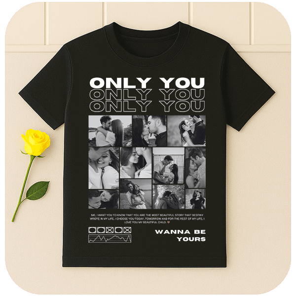 Koszulka Only You z własnymi zdjęciami i napisem