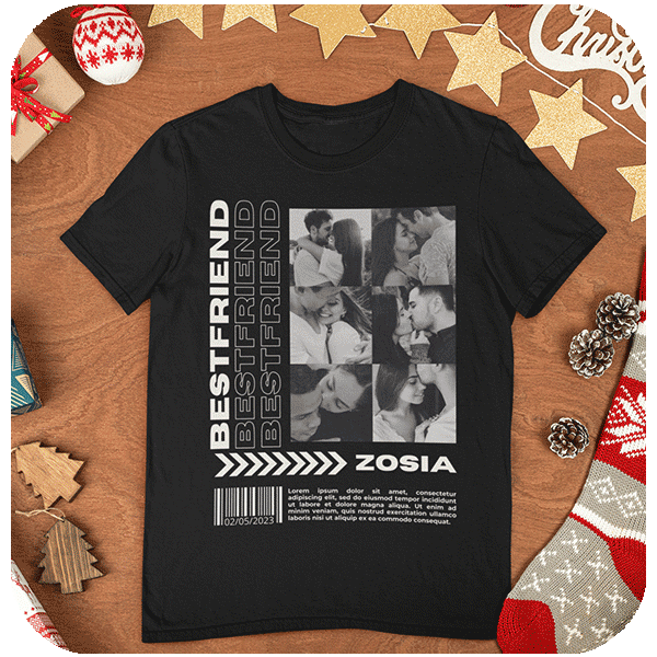 Koszulka Best Friend z własnym nadrukiem | Personalizowana koszulka dla przyjaciółki ze zdjęciem