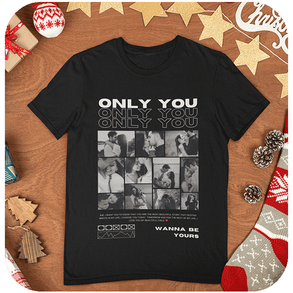 Koszulka Only You z własnymi zdjęciami i napisem