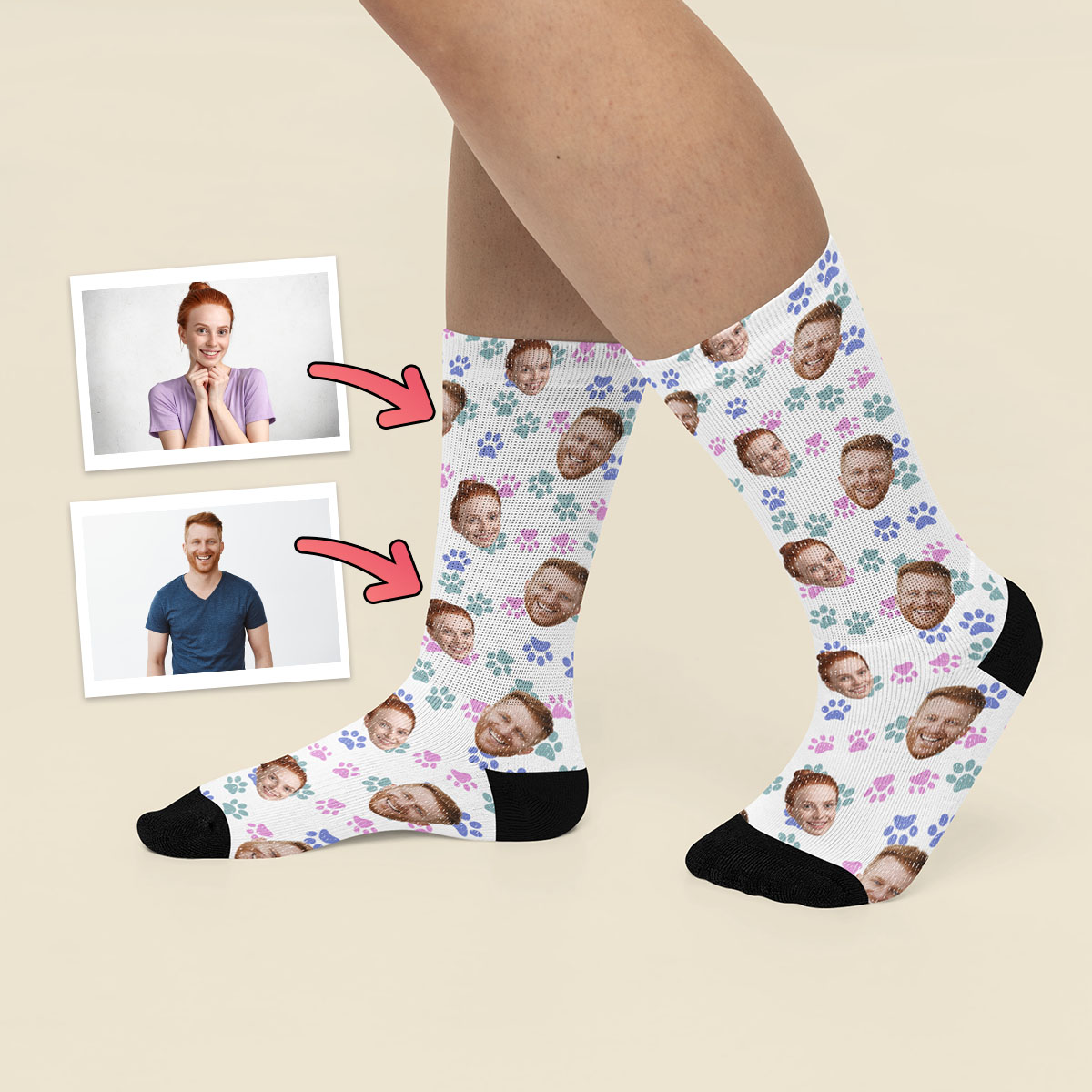 Skarpetki ze zdjęciem Psa - Kolorowe Łapki - obrazek 2