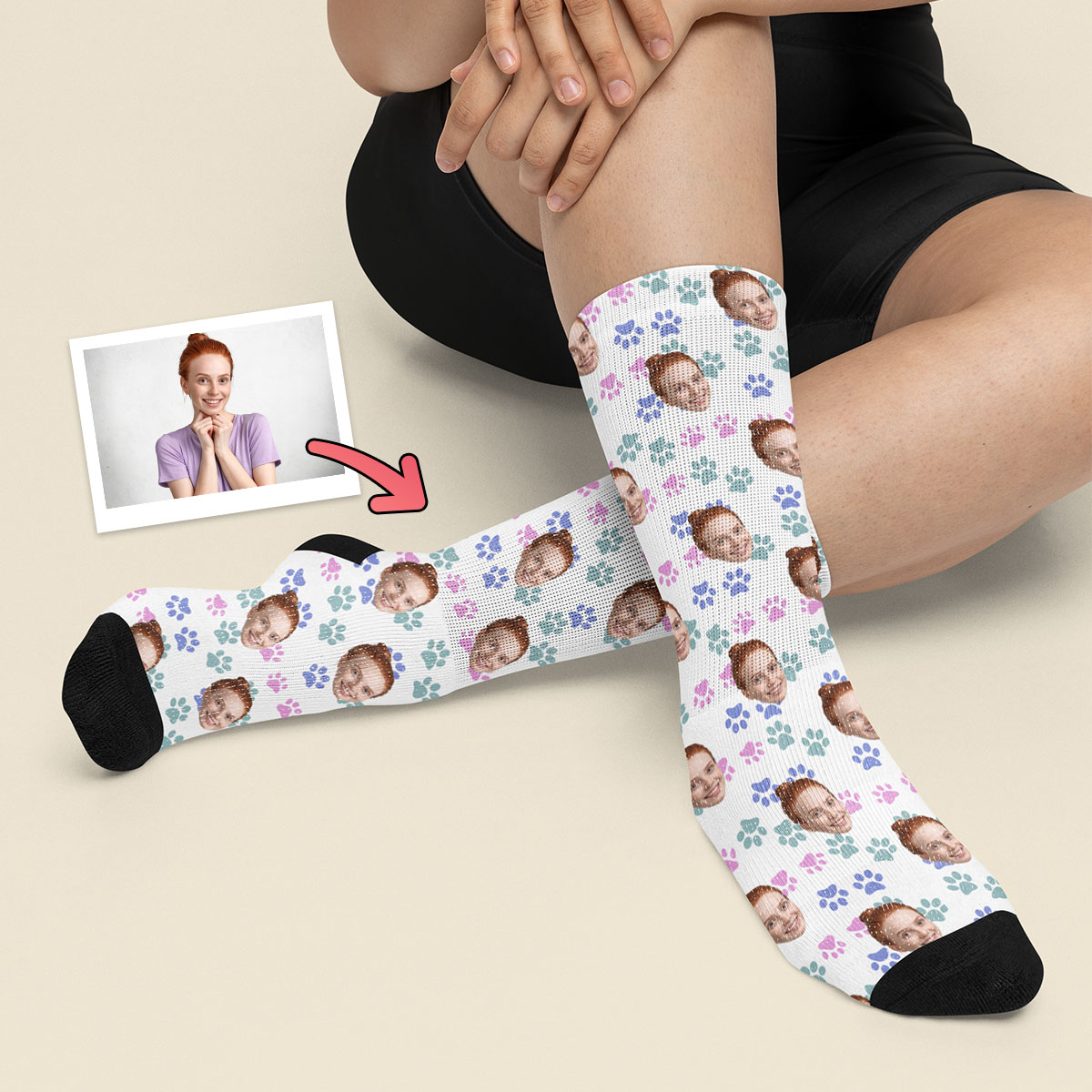 Skarpetki ze zdjęciem Psa - Kolorowe Łapki - obrazek 3