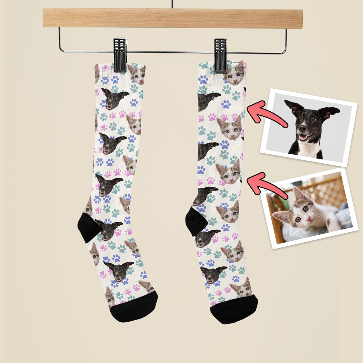 Skarpetki ze zdjęciem Psa - Kolorowe Łapki - obrazek 4