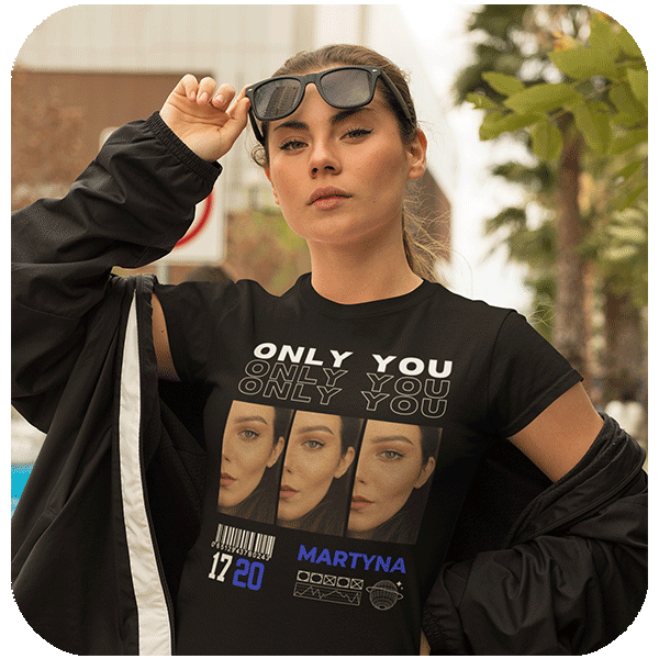 Koszulka Only You z własnym nadrukiem | Personalizowana koszulka dla par ze zdjęciem