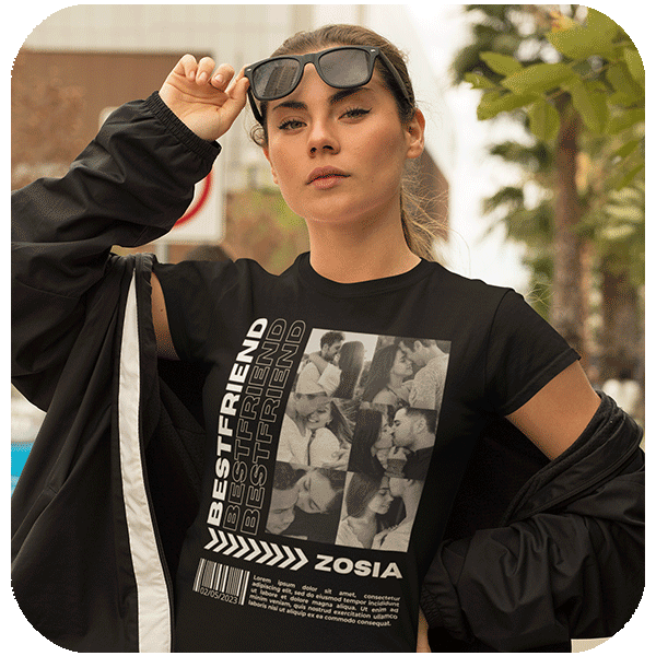 Koszulka Best Friend z własnym nadrukiem | Personalizowana koszulka dla przyjaciółki ze zdjęciem