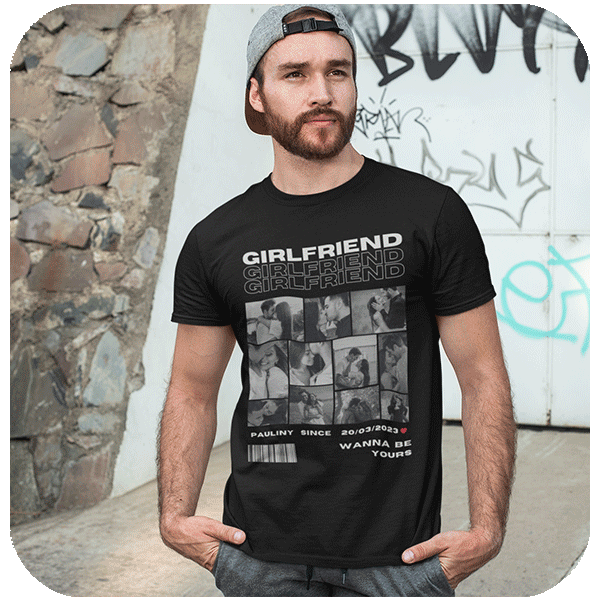 Koszulki dla par Girlfriend z nadrukiem ze zdjęć