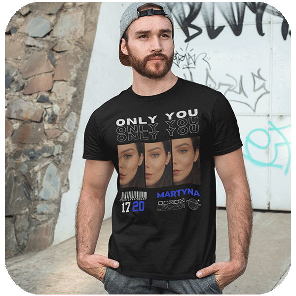 Koszulka Only You z własnym nadrukiem | Personalizowana koszulka dla par ze zdjęciem