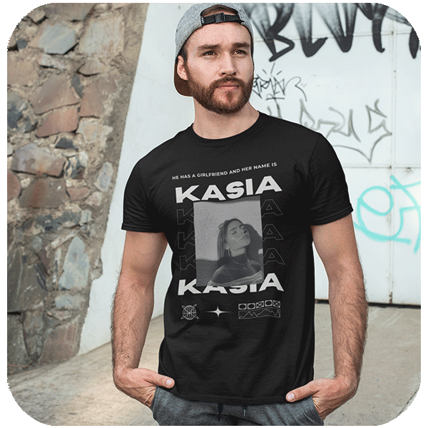 Koszulka dla chłopaka z napisem | Personalizowana koszulka ze zdjęciem dziewczyny