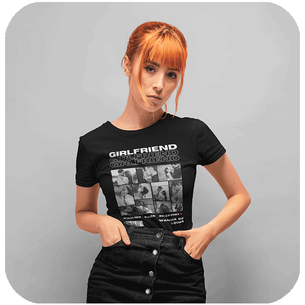 Koszulki dla par Girlfriend z nadrukiem ze zdjęć